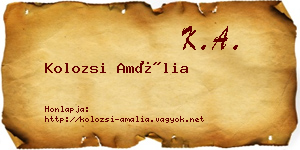 Kolozsi Amália névjegykártya