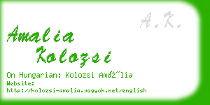 amalia kolozsi business card